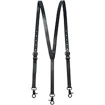 Amazon | [Lawevan] サスペンダー メンズ 本革 牛革 レザー