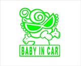 ノーブランド 緑 BABY IN CAR ギャング 不良 やんちゃ シール ステッカー デカール