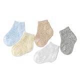 5パック幼児幼児コットン通気性メッシュ薄い靴下スマイルパターン0-2 Y