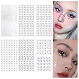 8枚 ラインストーンシール フェイスステッカー ラインストーンステッカー ラインストーンフェイスステッカー クリスタルフェイスステッカー キラキラ アイメイク デコパーツ メイク デコシール 3/4/5/6/8/10/12mm 顔面デコ デコパーツ ラインストーンステッカー ネイルパーツ デコレーション シール DIY 手芸 装飾
