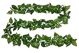 グリーンガーランド 人工観葉植物 リーフ 葉っぱ 造花 ロープタイプ 約230ｃｍ + 結束バンド(緑色)5本 セット /ＳＶ439B-1 (1本, ポトス)