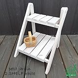 アンティークな雰囲気の可愛い二段の木製フラワースタンド。petit jardin 2段シェルフ ホワイト 41020