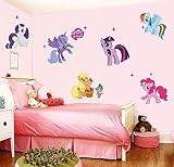 壁デカールステッカーポニー馬6 Poniesユニコーン子供寝室保育園Daycareと幼稚園壁画ホームデコレーションDIY自己粘着リムーバブル
