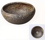 信楽焼陶器 青古信楽手洗鉢 (器具付) 置型 横幅31.0cm 7093-02