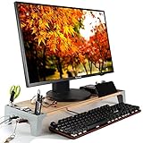 モニター台 USB ハブ モニタースタンド 木製 机上台 パソコンスタンド キーボード収納 パソコン台 PC台 PCスタンド 木目調【正規販売１年保証付】