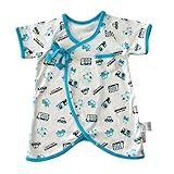 MONICA BABY BLUE ベビー 肌着 スカル MONICAR コンビ肌着 50cm サイズブルー コットン 2111521004