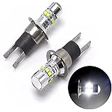 Wellvie H3c H3d LED ショートバルブ 12V-24V フォグランプ CREE 50W LEDバルブ プロジェクターレンズ搭載（ホワイト/2個セット ）