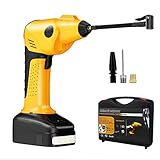 エアコンプレッサー 2018年最新改良モデル充電式電動空気入れ ポータブルタイヤインフレータ コードレス式 充電式 車用空気入れ 温度センサー付き スマート検測 収納バッグ付き 自動車 自転車 オート