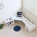 書斎机 ローデスク パソコンデスク L字型 コーナー ロータイプ ロー コンパクト 省スペース l字型 おしゃれ 収納 木製 ホワイト TIP5000-WH