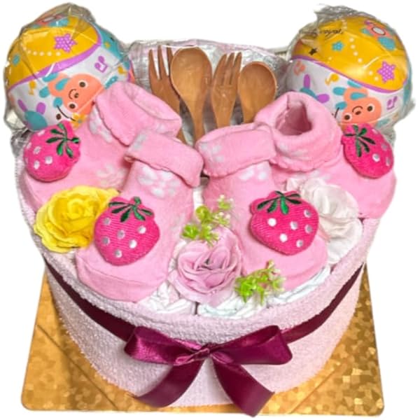 Mi-♡専用　おむつケーキ双子ちゃん2点 Amazon.co.jp: おむつケーキ 双子ちゃん用 おむつケーキ 2段