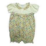 【SiShuNon/シシュノン】ドビー天竺花PT半袖ロンパース ベビー服 子供服 女の子 天竺 ドビー 小花 花 半袖ロンパース 70 15 ホワイト