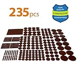 X-PROTECTOR プレミアム 大容量パック 家具用パッド 235枚入り大容量フェルトパッド 家具足用 ビッグサイズ多数 - 最高の木製床プロテクターハードウッドおよびラミネートフローリングを保護