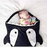 ベビー用品 赤ちゃん寝袋 サメ寝袋 ベビー　子供用 ベビー布団 おくるみ 柔らかい (ブラック)
