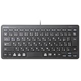 (2個まとめ売り) エレコム 有線ミニキーボード パンタグラフ式 薄型 ブラック TK-FCP096BK