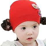 （サクララ）Sakulala 帽子 ベビー　キャップ キッズ　子供ハット かつら ウィッグ 付き 新生児 女の子 ヘアバンド ヘアアクセサリー 出産祝い プレゼント 写真小道具 ヘッドウェア