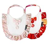 (ラボーグ)La vogue ベビービブ よだれかけ スタイ女の子 男の子 6カ月-2歳の子供 キッズ 防水ビブ 2枚セット かわいいイギリス風 ピンク レッド