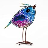 A Ting Garden Decoration Glass & Metal 8x12,Blue Chick