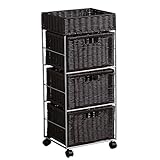 ラタン調チェスト3段 (ブラウン)