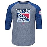 New York Rangers Ready to GoヴィンテージラグラントライブレンドTシャツ( XL )