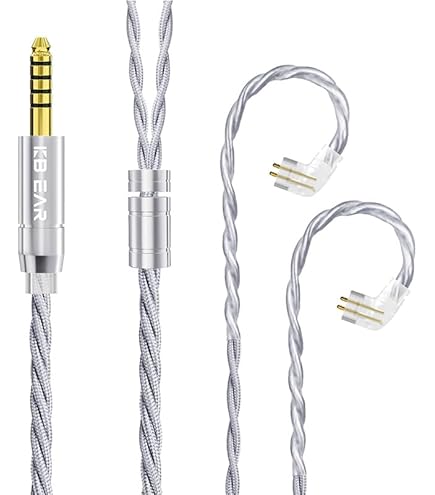 Amazon | 【KBEAR ST20】2pin 4.4mmリケーブル 5N単結晶銅銀メッキ混合