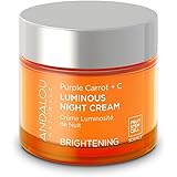 Andalou Naturals Brightening Purple Carrot + C Luminous Night Cream, 50 g, 1.7 Ounce (95367)