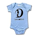 サーファーSan DiegoベビーボディスーツBarrelledサーフィンBaby波100 %コットンInfant Onesie One Piece 12 mos. ブルー SBONE-BARR-SD