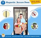 Magnetic Screen Door - Keep Bugs Out Lets Fresh Air In. Walk Through Hands-Free,Toddler and Pet Frie