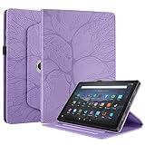 【AFHMX】Fire HD10 ケース 第11世代 2021 Fire HD10 Plus ケース Fire HD 10/ Fire HD 10 Plus 第11世代保護ケース Fire HD 10 2021 カバー 人気 高級 PUットスタンド機能 360度回転ス 3段階調節可能 脱落防止耐衝撃 耐久性 スマートカバー (Fire HD 10 /10 Plus (2021), ライトパープル)