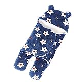 Burning Go　赤ちゃん おくるみ 足つき タオルケット ブランケット 包み込む やわらか 星柄 着ぐるみ 防寒 厚い 新生児 出産祝い