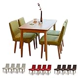 無垢材 ダイニング5点セット BASIL（バジル）ナチュラル タモ無垢材 4人用　チェア　テーブル (アイボリー)