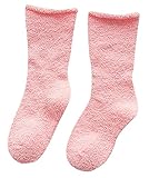 Plus Nao(プラスナオ) 靴下 ソックス キッズ 子供靴下 キッズソックス もこもこ 厚手 無地 シンプル クルーソックス 小物 カジュアル 約4-6歳 ピンク