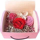 プリザーブドフラワー ローズ&ナッツ ピンクのウッドケース入