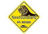 Newfoundland ON BOARD カーサインボード：ニューファンドランド 乗車中 ミニサイン 吸着盤つき Made in U.S.A [並行輸入品]