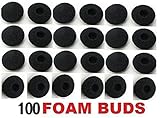 Doitsa イヤーパッド ヘッドホン交換用 カバー 耳栓 スポンジ イヤークッション 柔軟 直径18mm 100セット 黒