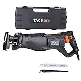 Tacklife RPRS01A レシプロソー 850W 2800rpm 木工 鉄工 LEDライト付き 替刃*2 電気のこぎり 回転可能なハンドル 可変速度 往復鋸 ケース付き