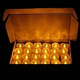 LEDティーライトキャンドル24個セット 揺れる光 炎が出ない リアルな電子キャンドル 明るい 電池式 結婚式/誕生日パーティー/祝賀会/バーの装飾にぴったり