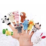 Haibei 赤ちゃんのおもちゃ 指人形 フィンガーパペット 動物10枚セット 布製 知育玩具
