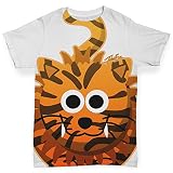 Twisted Envy Fat Tigerベビー幼児用面白い手織り印刷 – ベビーTシャツ US サイズ: 3L カラー: ホワイト