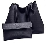 MARKC(ﾏｰｸｼｰ) トートバッグ ブラック モード シック スタイリッシュ ポーチ付 PU レザー ビジネス カジュアル フォーマル 通勤 ショルダーバッグ