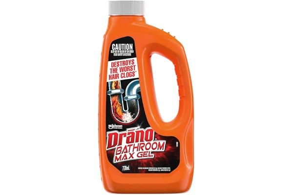 Amazon marketplace Drano Bathroom Max Gel Drain Cleaner 770mL | Dissolves Hair Clogs, Removes Soap Scum, Clears Slow Bathroom Drains | Safe on All Pipe, Fast Acting Formula