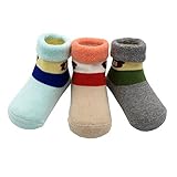 赤ちゃん ベビー 新生児 可愛いソックス 靴下 柔らかい靴下 秋冬　お祝い 出 産 祝い 保温ソックス 3足 (S, 多色)