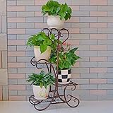 フラワースタンド鍛鉄花のスタンド立て多層マルチポットラックコンチネンタルリビングルームバルコニーシェルフ (色 : C)