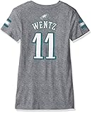 NFL Girls 7 – 16 Carson Wentz Philadelphia EaglesメインストライプVネックPlayer Name & Number半袖Tシャツ、大/（14）、ヘザーグレ