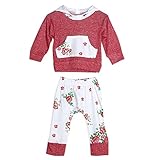 domybest ベビー服　肌着　長袖シャツとロングパンツ上下二点セッド　花柄　コットン　パジャマ　ルームウェア　普段着　春夏秋　可愛い (70)