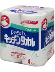 エリエール キッチンペーパー ピーチ キッチンタオル 50カット&times;4ロール パルプ100%