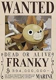 ONE PIECE ワンピース 公式 手配書 ウォールステッカー 日本製 42cm×29.7cm(op-448:フランキー 3億9400万)