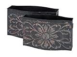 Plutus Brands Planter with Easy Mobility, Dark Grey Color, Set of 2 [並行輸入品]