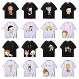 奈良美智 Tシャツ 半袖 インナーシャツ 13個模様 なら よしとも 頭でっかちの女の子 トップス 半袖 夏服 日常服 丸襟 春夏 柔らかい プリント トップス ティーシャツ スポーツ 柔らかい 誕生日 プレゼント 男女兼用 (M,白-11) [並行輸入品]