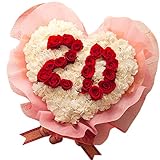 一生に一度しかない、晴れの日を盛り上げる「特別なプレゼント」です♪数字ハート（選べる数字・記念日用バラ＆カーネーションアレンジメント）【翌日配達お花屋さん】【届日指定可能】正午までのご注文は翌日、また