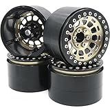 HOBBYSOUL ワイド 1.57インチ (40mm) 2.2 ビードロックホイール、10mm ネガティブオフセット 2.2ホイールリム RCマッドクローラートラックSCX10 Capra Wraith / Gen8 Everest Gen 7 Pro / TRX4用 (4個パック)